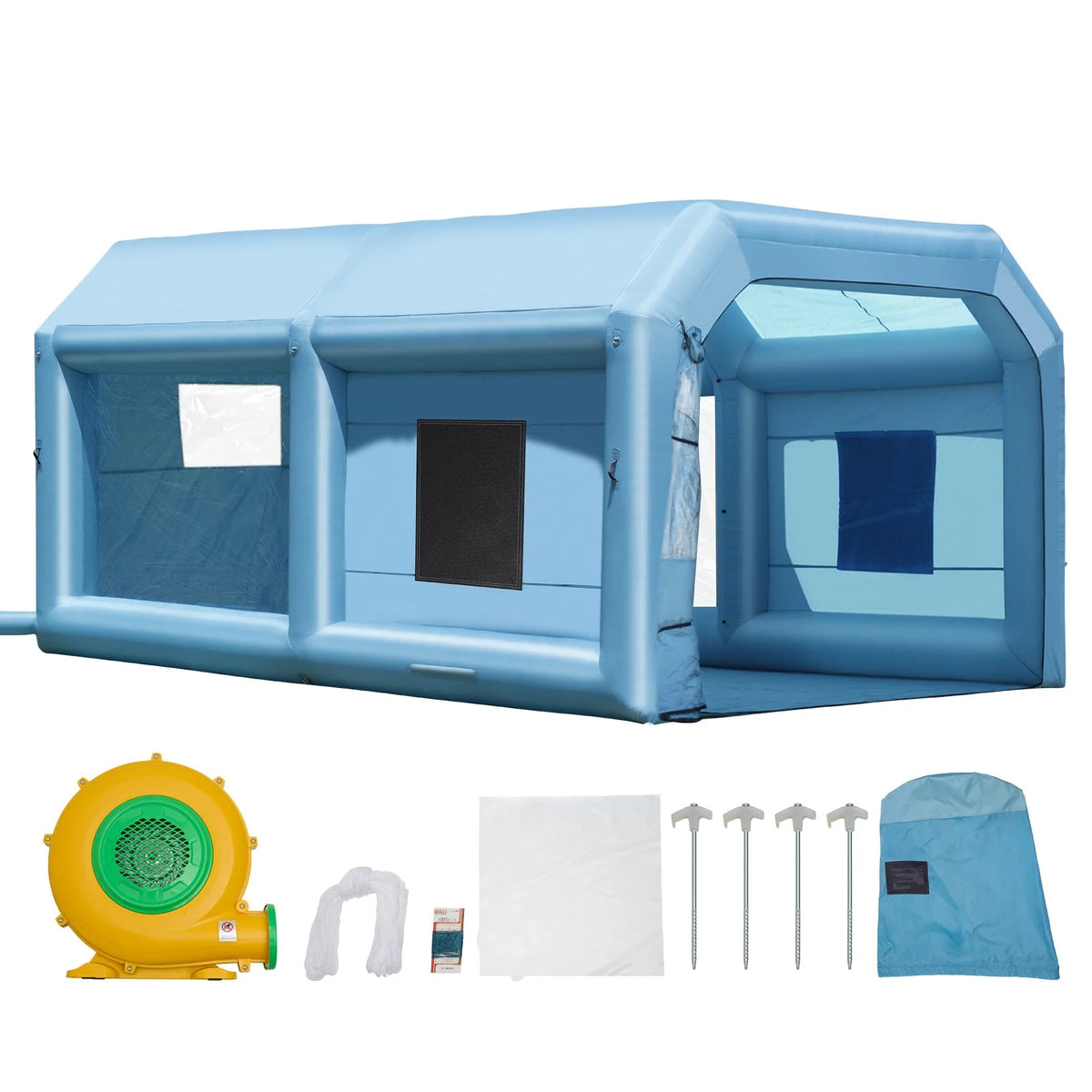 SKYSHALO Portable Spray Shelter, 21x13.5x9.8 ft With 1100W Blower And Filtration System