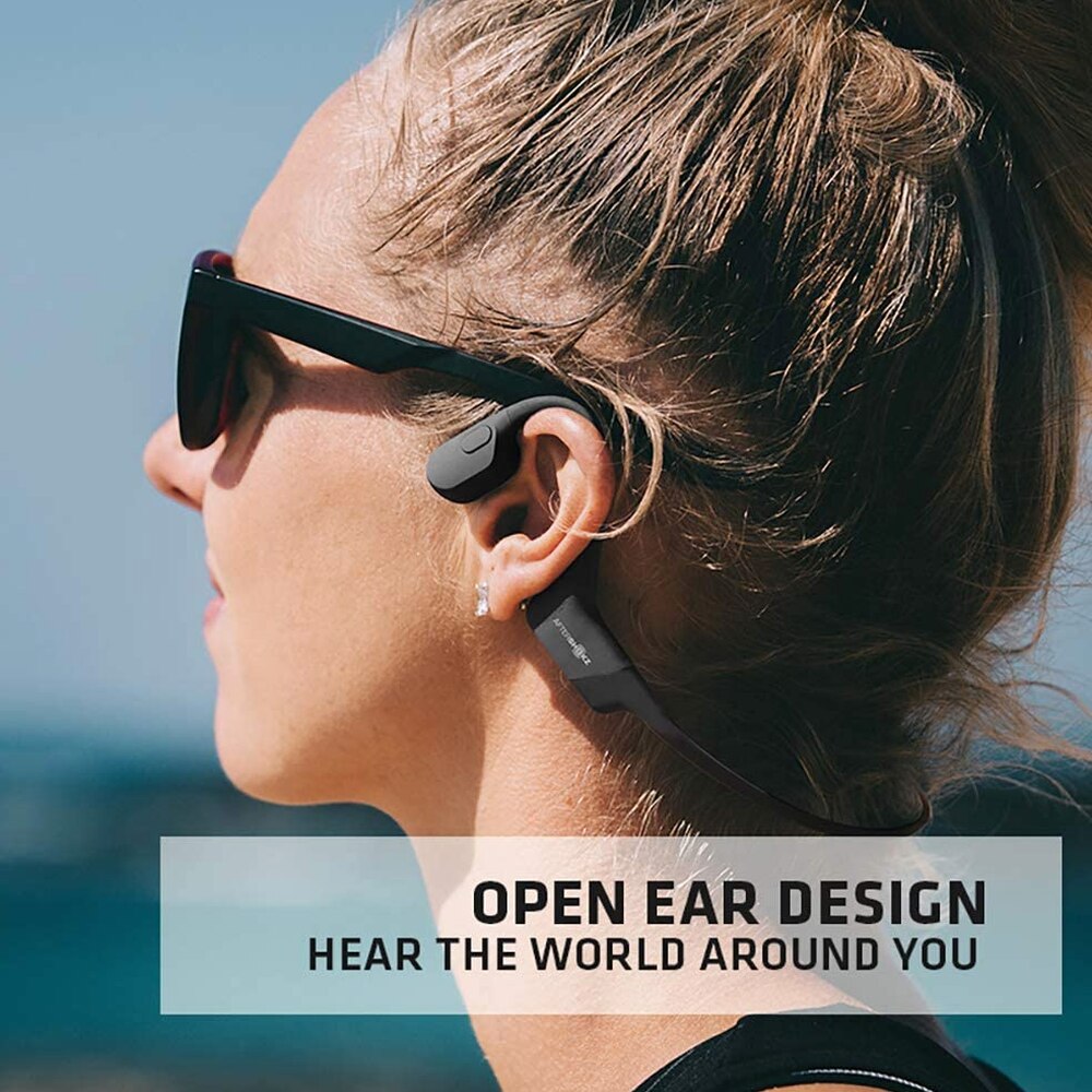 AfterShokz Aeropex Open-Ear Wireless Bone Conduction Headphones With Sport Belt - Cosmic Black 2.3