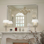 Framed Wall Vanity Mirror With Rounded Corners, 1 Piece