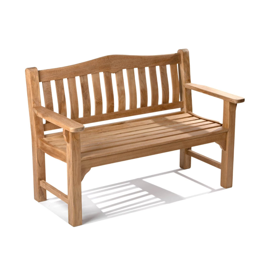 Ash & Ember Patio Bench, Grade A Teak, 53 in, Seats 2 - Hawthorne