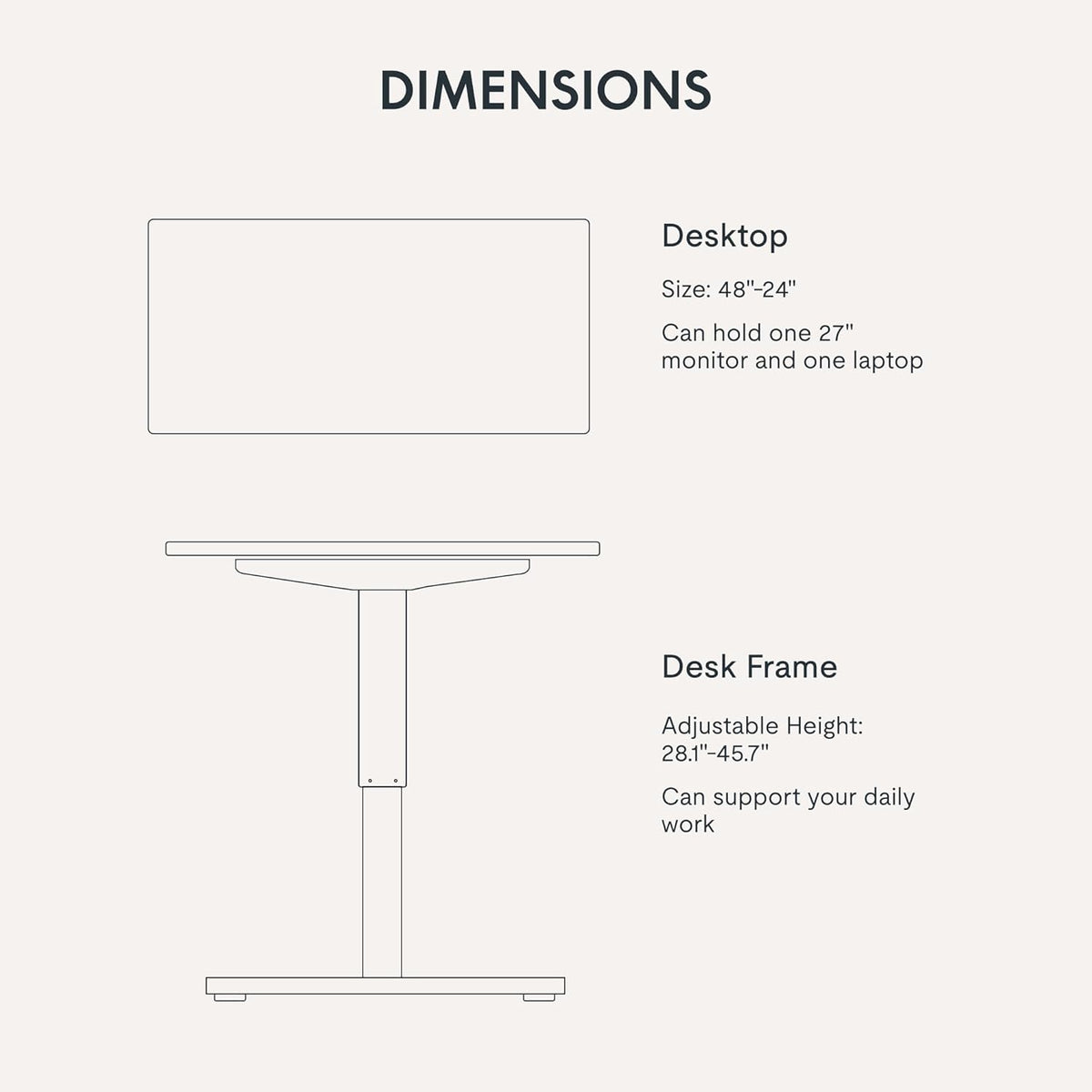 FLEXISPOT Electric Standing Desk With Whole-Piece Desktop - EN1