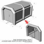 13ft x 8ft x 7ft Inflatable Paint Booth Tent Workstation With 2 Blowers