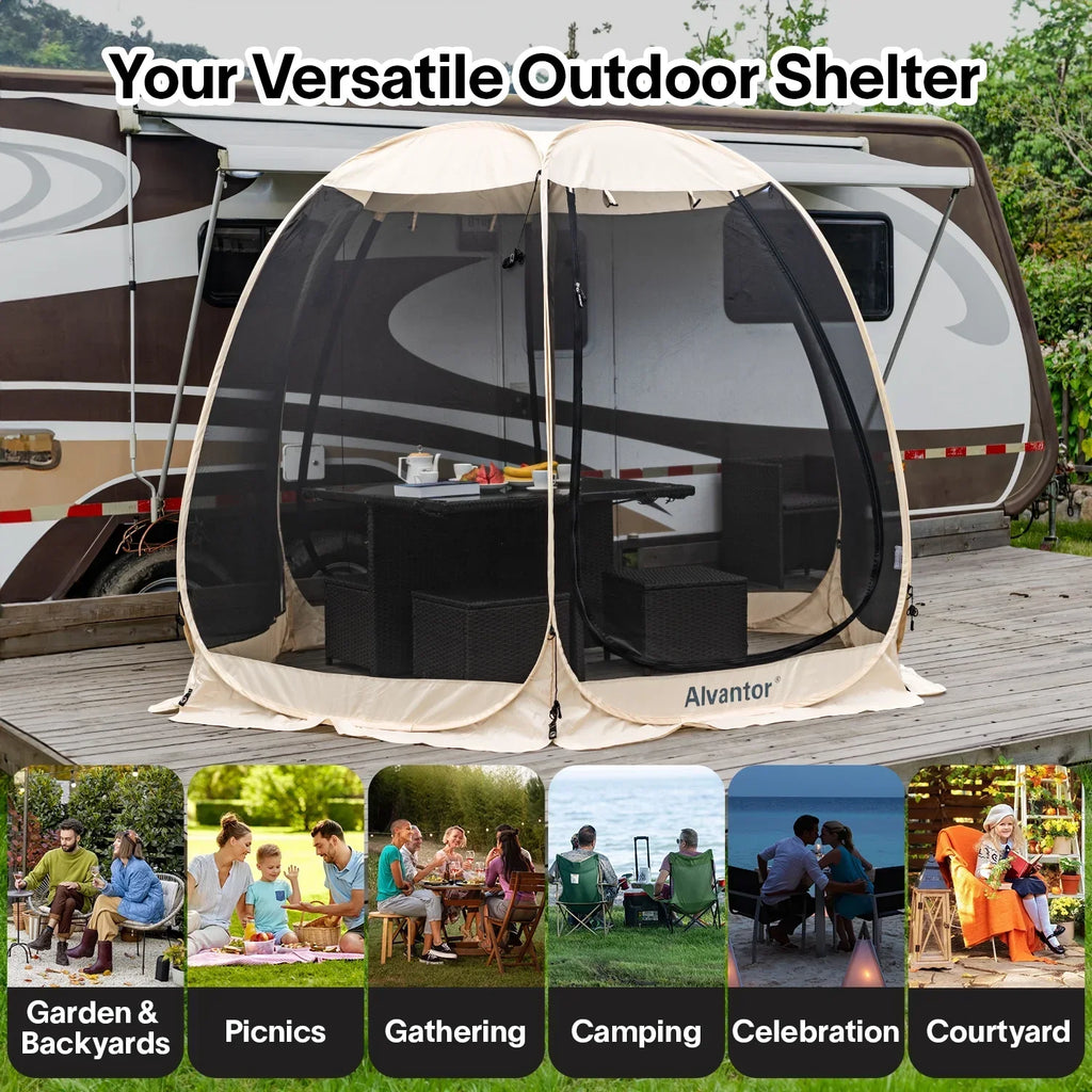 Screen House Camping Room Pop-Up Gazebo 10' x 10' Instant Canopy