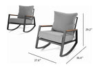 Better Homes & Gardens Marlow Outdoor Patio Rocking Chairs 2 Pack Black Frame Gray Cushion
