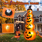 Yexmas 10ft Halloween Inflatable Pumpkins Outdoor Decor with Black Cat Tombstone and Spectre, Built-in LED Lights, for Halloween Party, Yard, Garden, Lawn