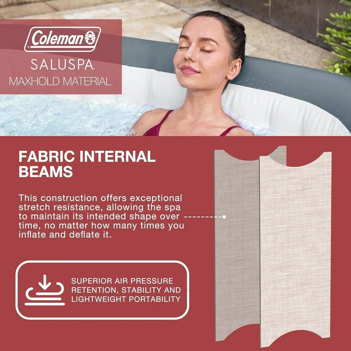 Coleman 4 To 6 Person Square Inflatable Hot Tub With 114 AirJets, Gray - 15442