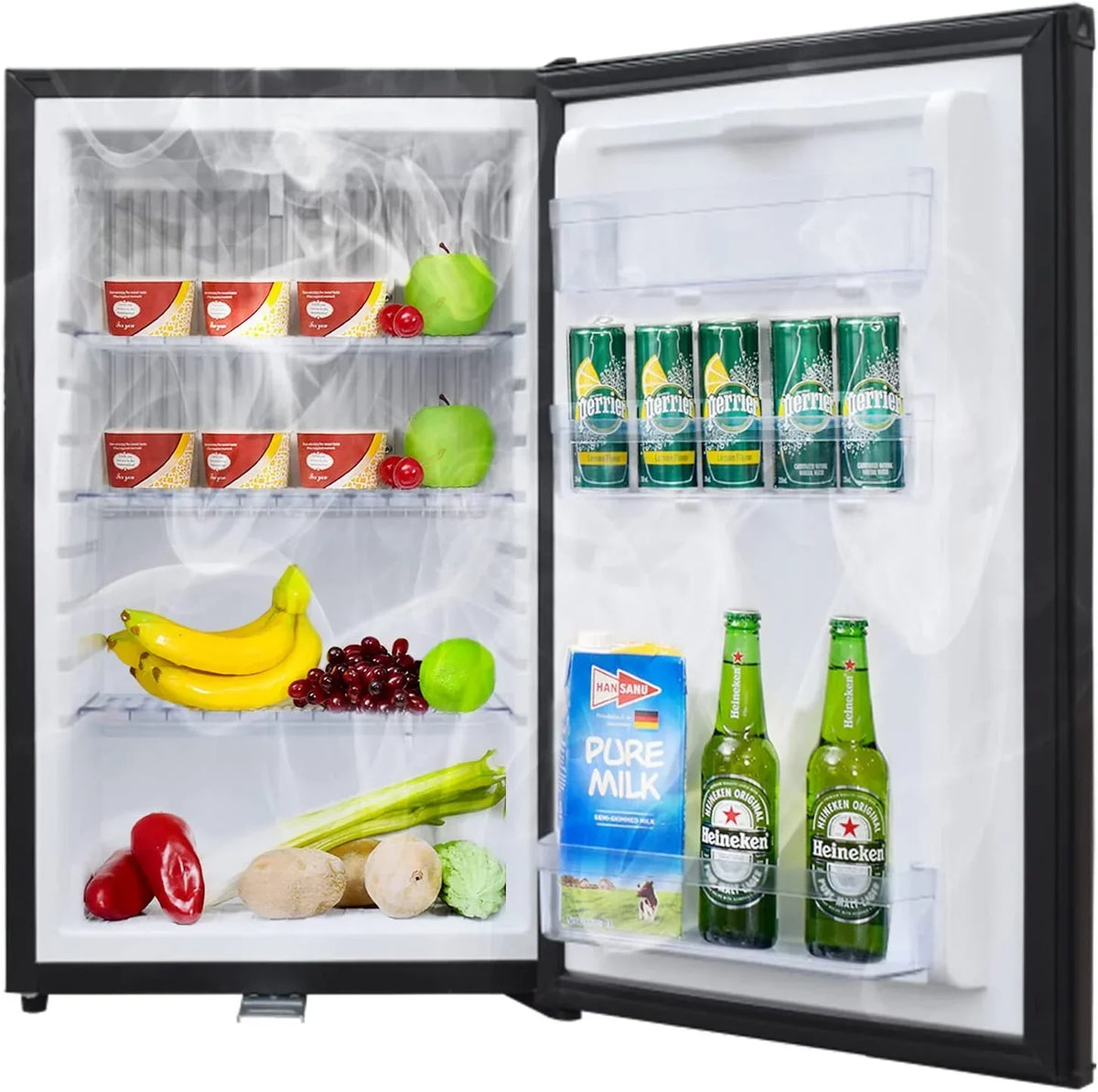 Smad Portable Absorption Mini Fridge 1.7 Cu Ft With Lock, Reversible Door, AC 110V And DC12V