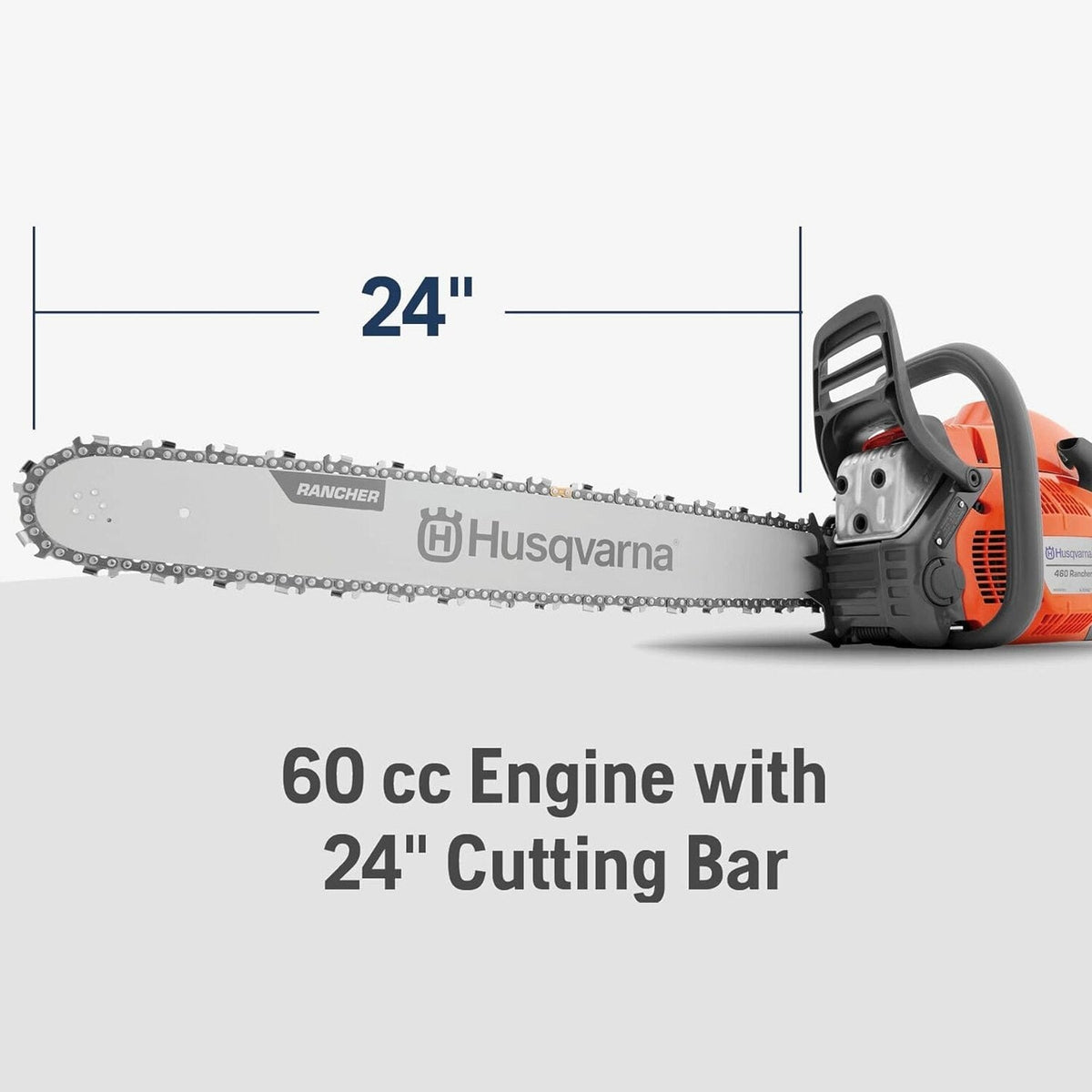 Gas Powered Chainsaw 60.3-cc 3.6-HP 24 Inch - 460 Rancher