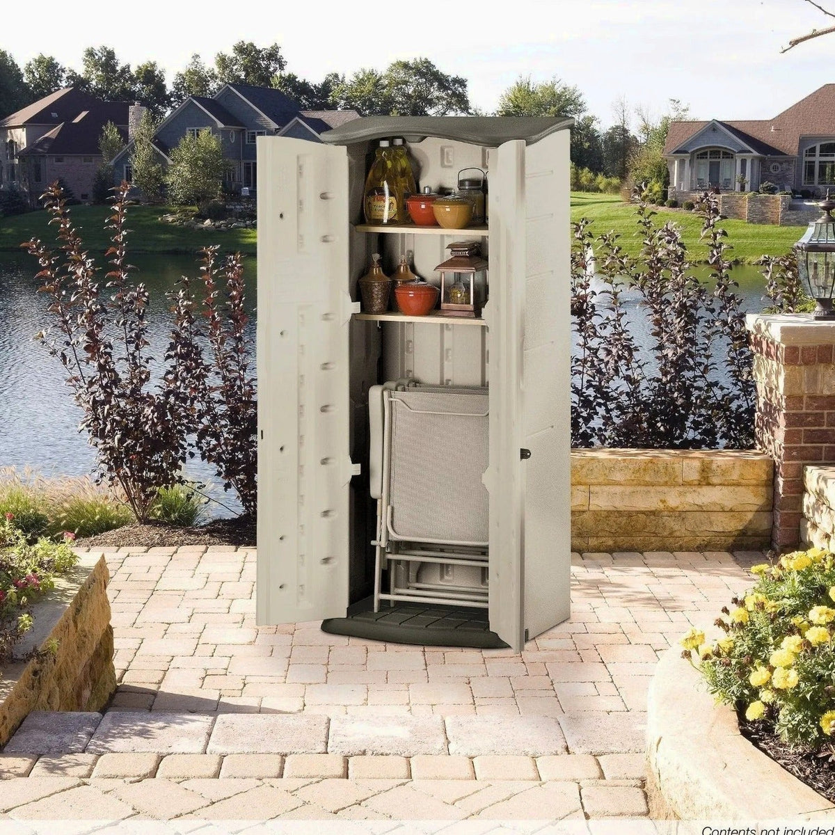 Rubbermaid Vertical Resin Weather Resistant Outdoor Storage Shed