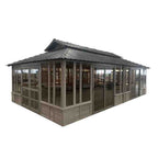 Solid Wood Patio Gazebo, 28 Ft W x 15.5 Ft D