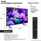 Samsung 85in DU7200B Crystal UHD 4K Smart TV With HDR - DU7200B