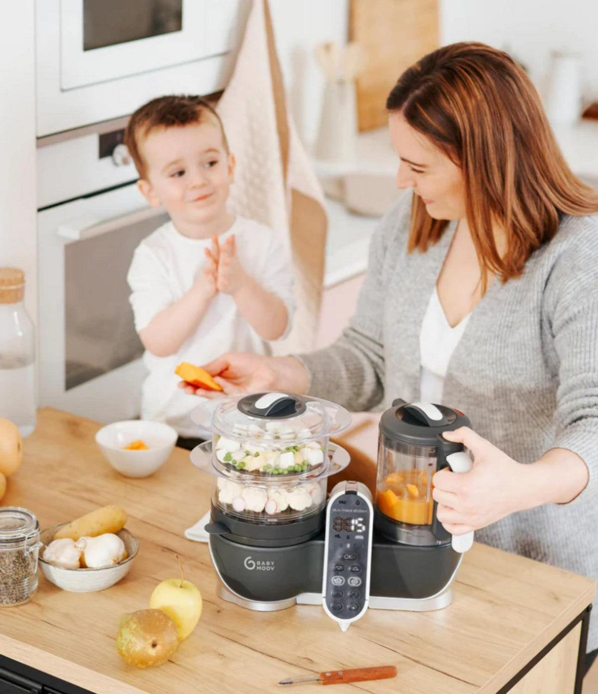 Babymoov Duo Meal Station 6-in-1 Baby Food Processor - Grey