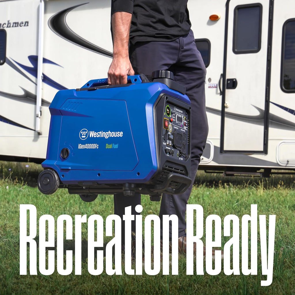 Westinghouse Dual Fuel Portable Inverter Generator, 4000 Peak Watt, Remote Electric Start