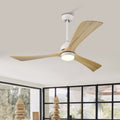 52in 3-Blade Ceiling Fan With Lights, Remote Control, 6 Speeds, Matte Black and Black Walnut