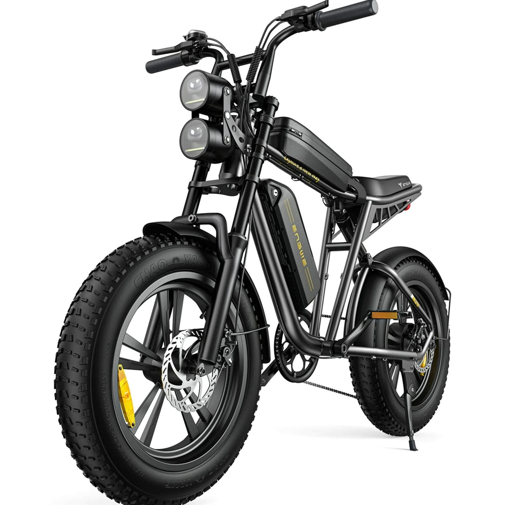 AKEZ Retro Style 1000W Electric Bike, 28 Mph, 94 Mile Range, 20 x 4.0 inch Fat Tires, 7-Speed