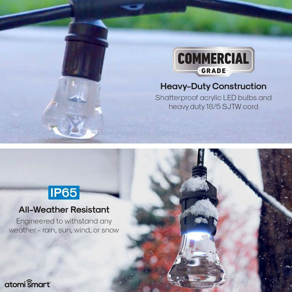 Atomi Smart WiFi Color String Lights, 24ft Waterproof LED - Alexa/Google Compatible