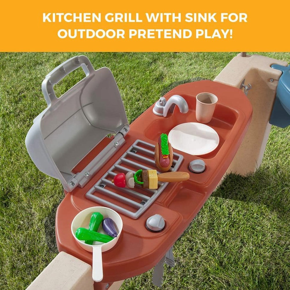 Step2 All Around Playtime Patio With Canopy Kitchen Play Set - 874100