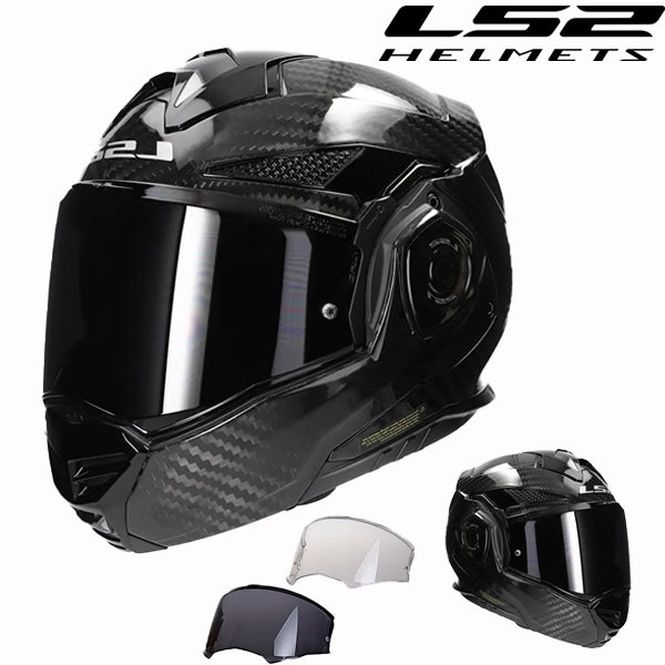 LS2 Carbon Fiber Flip-Up Motorcycle Helmet - FF901 Advant X+