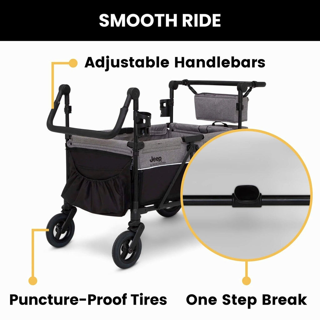 Jeep Wrangler Deluxe 4 Seater Stroller Wagon - Delta Children