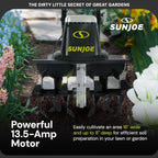 Sun Joe Corded Electric Garden Tiller And Cultivator With Steel Tines, 16 Inch, 13.5-Amp - TJ604E