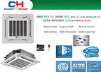 Cooper & Hunter 28000 BTU Dual Zone Mini Split Ceiling Cassette With 12K+12K And 25 Ft Installation Kit