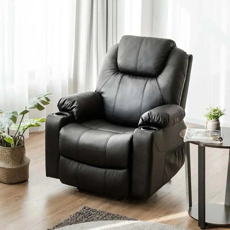 Power Lift Recliner Massage Chair With Lumbar Heat, 8 Vibrating Points, Cup Holders And USB Charging Port