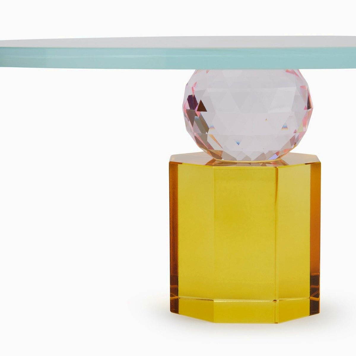 Faceted Crystal Glass Cake Stand - 4.8h x 11diam