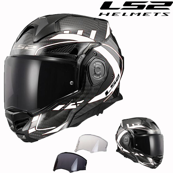 LS2 Carbon Fiber Flip-Up Motorcycle Helmet - FF901 Advant X+