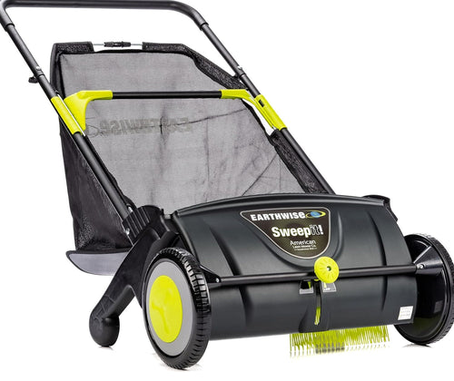 21-Inch Leaf And Grass Push Lawn Sweeper, Black
