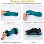 Lawn Grass Aerator Spike Shoes With Adjustable Straps, Green - 2 Pack