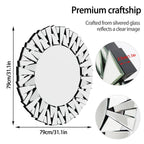 32 Inch Round Sunburst Decorative Wall Mirror, Silver Glass - 31.5 Inch