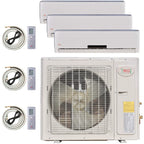 YMGI Tri-Zone Ductless Mini Split Air Conditioner 9000 12000 18000 BTU, 3 Zone, 25ft Linesets
