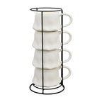 Way To Celebrate Halloween Ghost Stack Ceramic Mugs, 4-Pack, White, 12 fl oz
