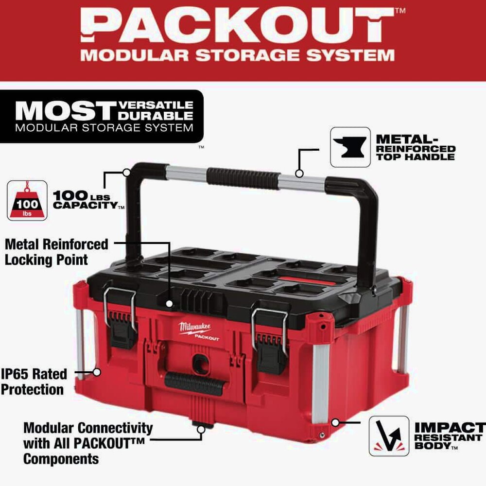 Milwaukee Packout 22 in. Rolling, Large And Medium Tool Box Set - 8426-8425-8424