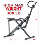 Sunny Health & Fitness Row-N-Ride Plus Assisted Squat Machine - NO. 077PLUS