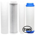 Denali Pure 12-Pack Replacement Filter Kit For Expres Water RODI10D RO System - Carbon Block, PP Sediment, GAC And Inline Filters