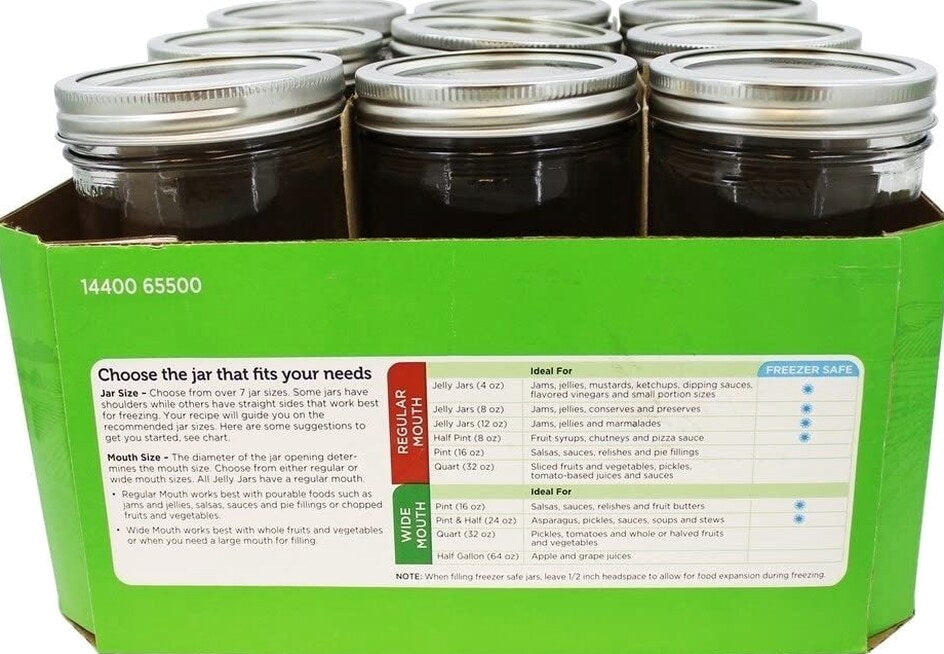 Ball Wide Mouth Glass Mason Canning Jars With Lids, 24 Oz, 9 Pack