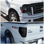 Spec-D Tuning Black LED Strip Bar Projector Headlights With LED Fog Lamps Compatible With 2009-2014 Ford F150 - Left And Right Pair
