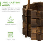 Best Choice Products Rustic Wooden Wishing Well Planter With Hanging Bucket - 16-Inch