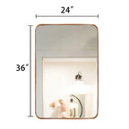 Framed Wall Vanity Mirror With Rounded Corners, 1 Piece