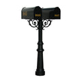 QualArc Hanford Twin Black Mailbox Post System With Scroll Supports - Aluminum - 69 x 22 x 19 in