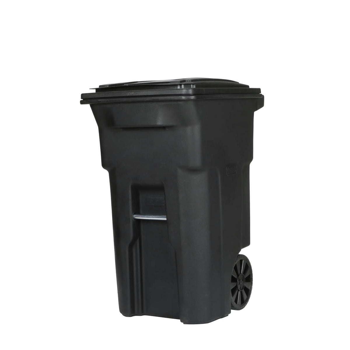 Toter Wheeled Garbage Can, 64 Gal, Black Polyethylene - Lid Included