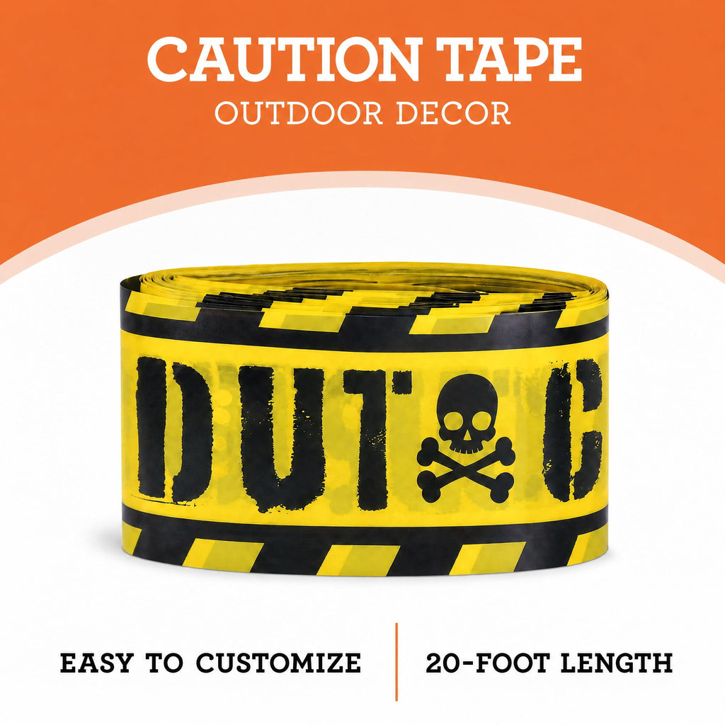 Caution Tape Decoration, Yellow and Black, 20', Halloween by Way To Celebrate