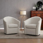 Set Of 2 Modern Swivel Barrel Chairs With 360-Degree Rotation