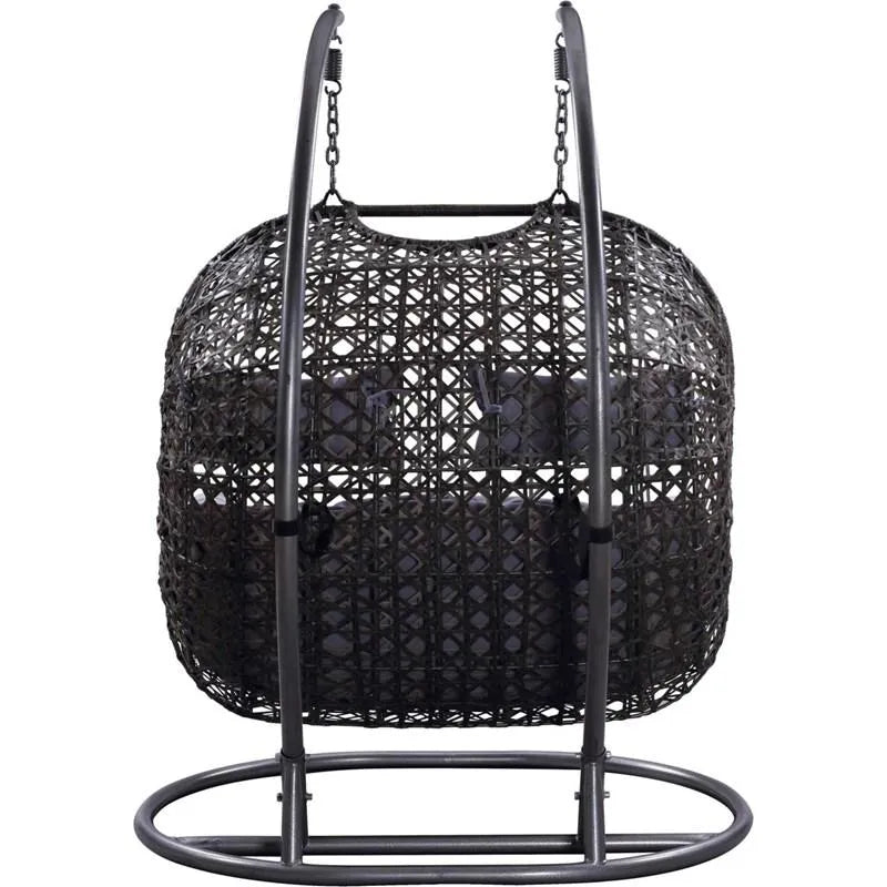 Patio Wicker Hanging Basket Chair With Stand - 600lbs