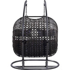 Patio Wicker Hanging Basket Chair With Stand - 600lbs
