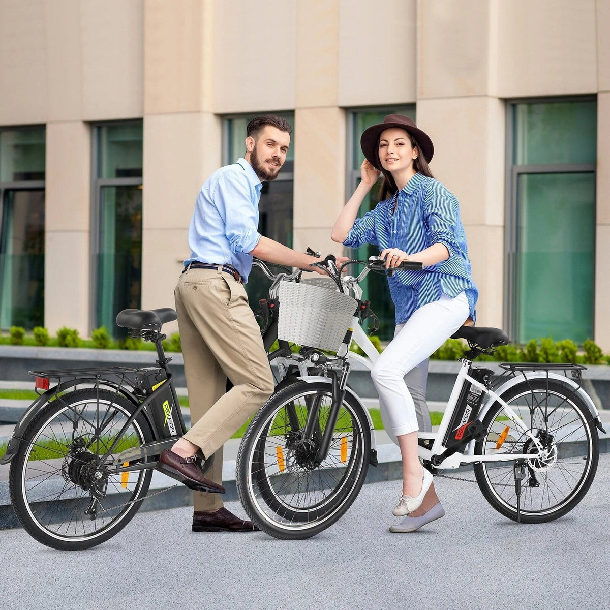 PEXMOR Adult City Commuter Electric Bike 350W Peak 500W 36V 12.5AH 26in Shimano 6-Speed