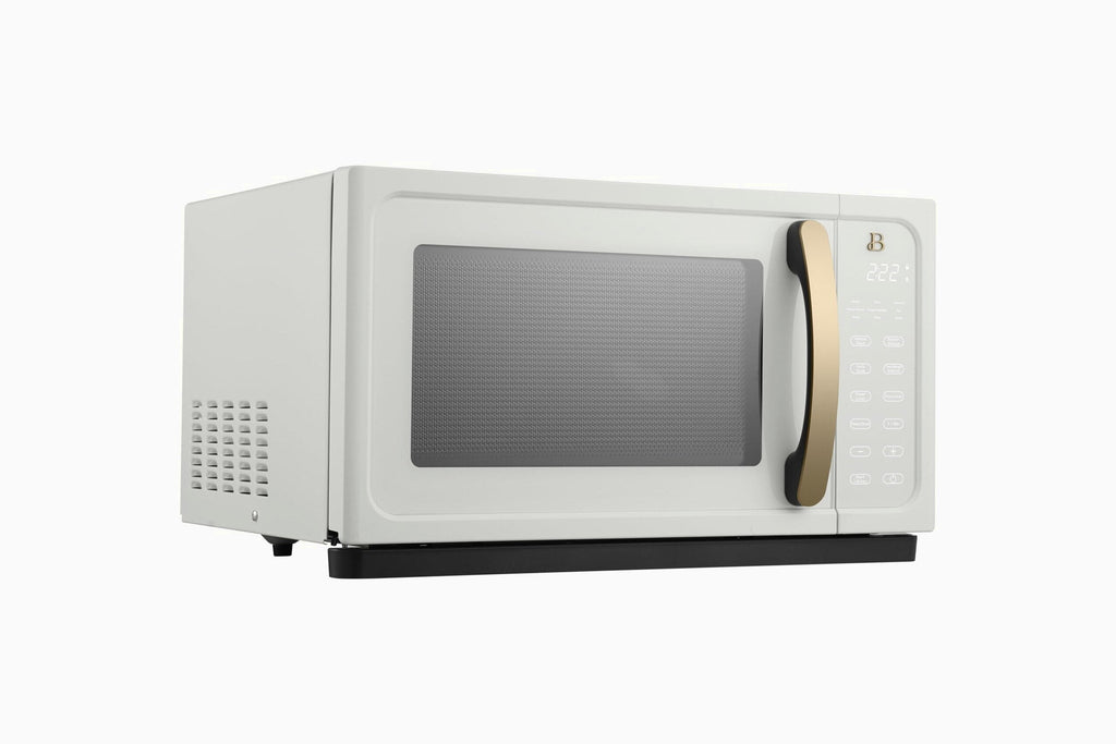 Beautiful 1.1 Cu ft 1000W Sensor Microwave Oven, White Icing