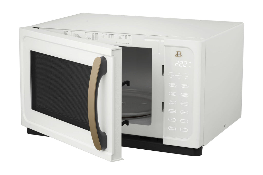 Beautiful 1.1 Cu ft 1000W Sensor Microwave Oven, White Icing