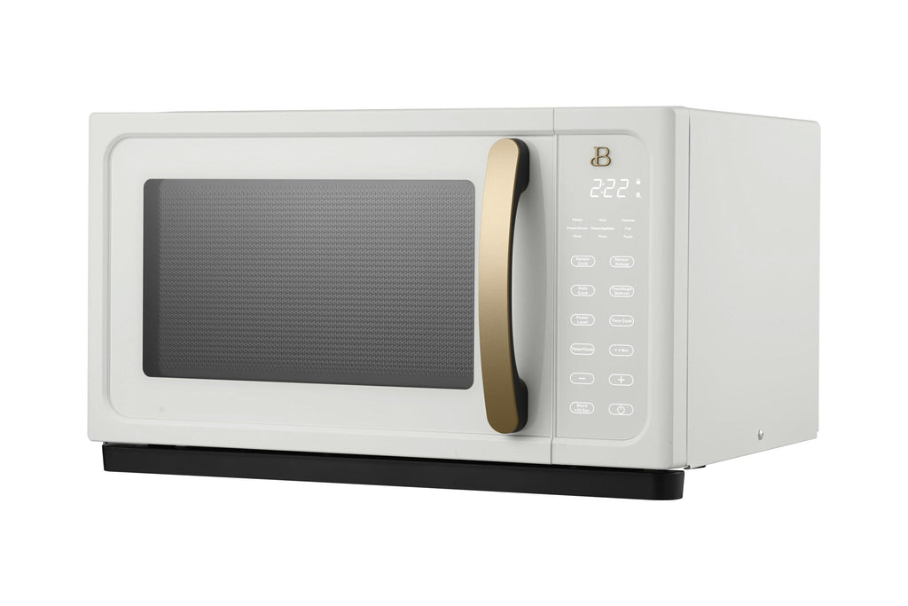 Beautiful 1.1 Cu ft 1000W Sensor Microwave Oven, White Icing